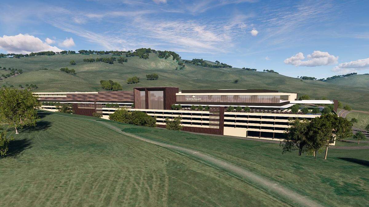 A rendering shows the Scotts Valley Casino project, which is proposed to be built on 160 acres in Solano County. The casino project is being proposed by the Scotts Valley Band of Pomo Indians.