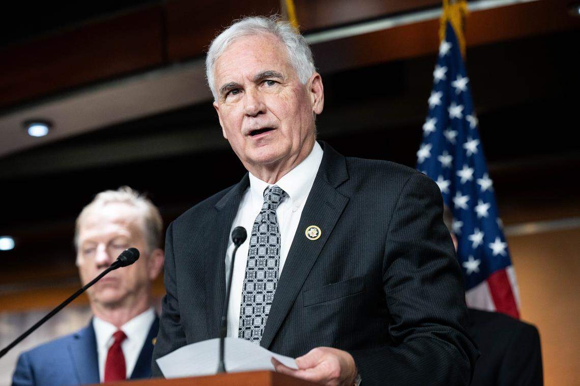 U.S. Representative Tom McClintock, R-Elk Grove, speaks at a press conference at the U.S. Capitol in 2024. 