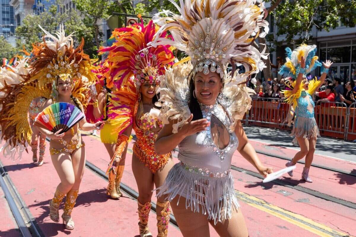 SAN FRANCISCO, CALIFORNIA - JUNE 30: Participants march during the 54th Annual San Francisco Pride Parade on June 30, 2024 in San Francisco, California. (Photo by Miikka Skaffari/Getty Images)