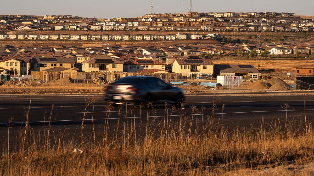 New housing construction is seen in Folsom along White Rock Road on Friday, Oct. 7, 2022, in Sacramento County. The widening of this section of White Rock Road is one of the projects that would be constructed with funds from Measure A.