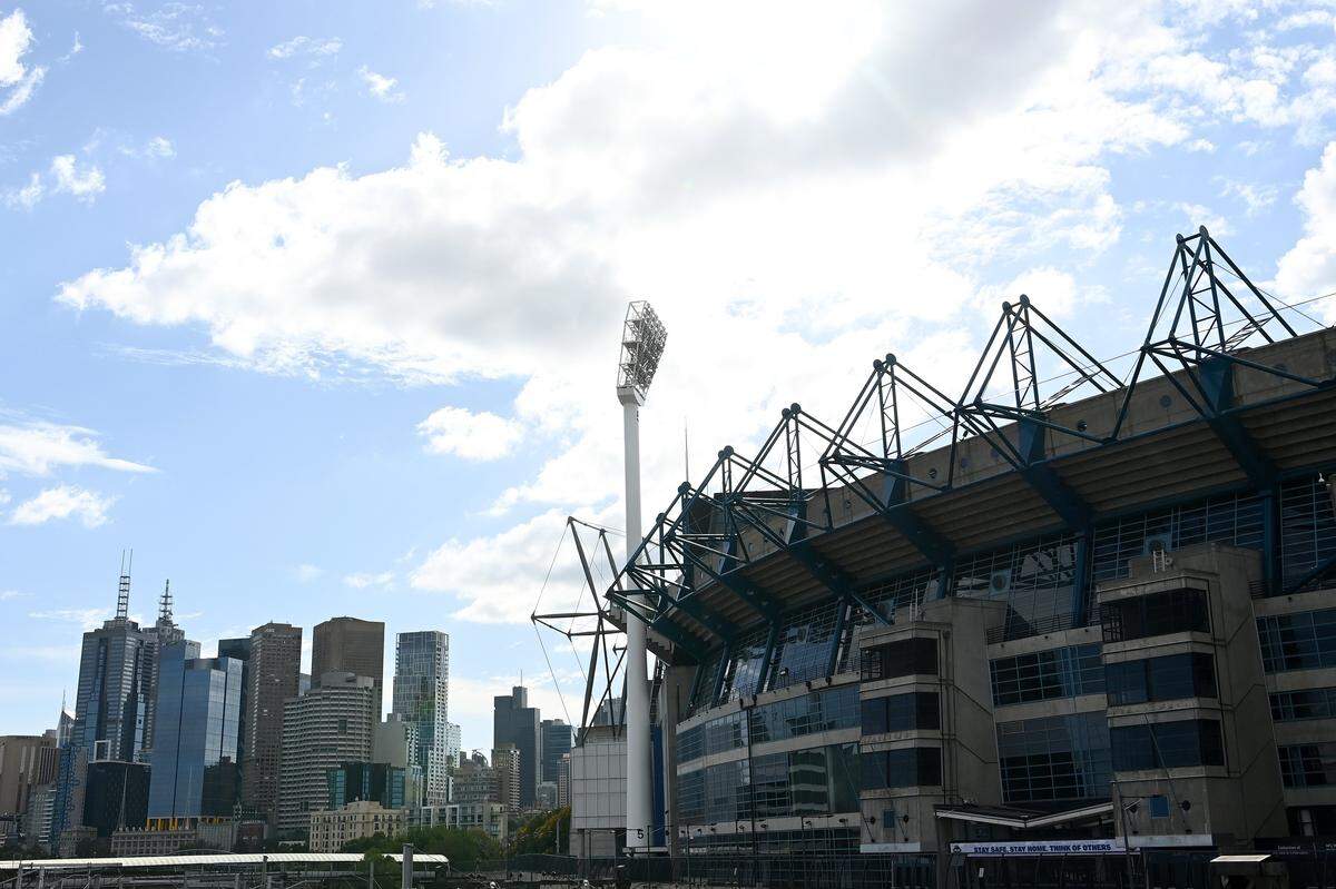 A view of the exterior of the Melbourne Cricket Ground in 2020 in Melbourne, Australia. The stadium will host Australia’s first-ever NFL game, between the San Francisco 49ers and Los Angeles Rams, in 2026, the NFL announced Thursday.