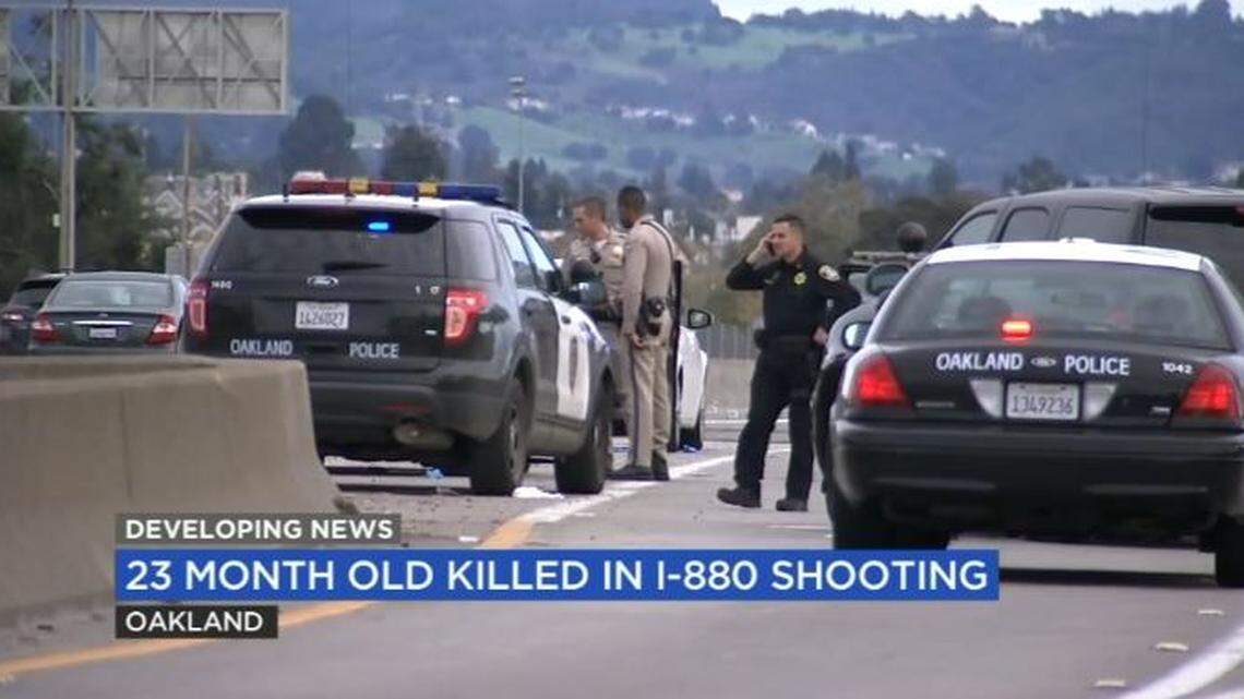 A stray bullet hit and killed a 23-month-old boy sleeping in a family’s car Saturday on Highway 880 in Oakland, California Highway Patrol officers say.