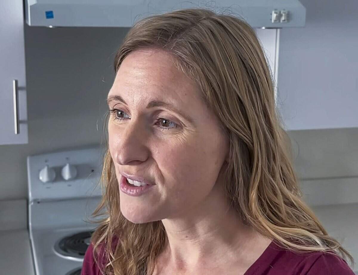 Elk Grove housing manager Sarah Bontrager speaks at The Pardes affordable apartment development in October. “We know this community needs affordable housing, and we are actively working to make sure that there is a pipeline of projects so that we can keep building,” Bontrager said.