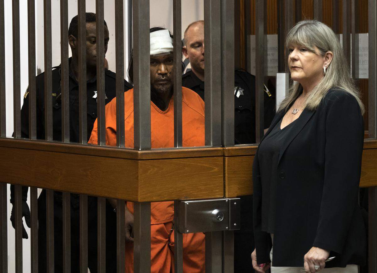 Adel Ramos is arraigned at the Sacramento Main Jail on June 24, 2019, for the murder of Tara O’Sullivan.
