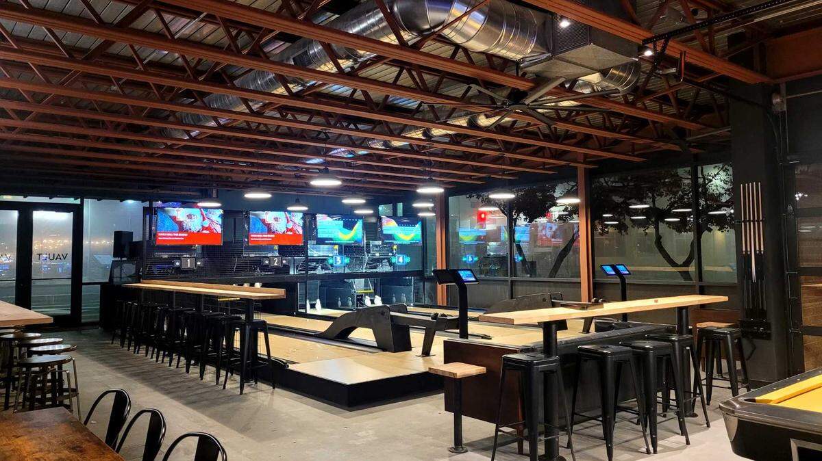 Auburn's The Vault features multiple lanes of duckpin bowling.