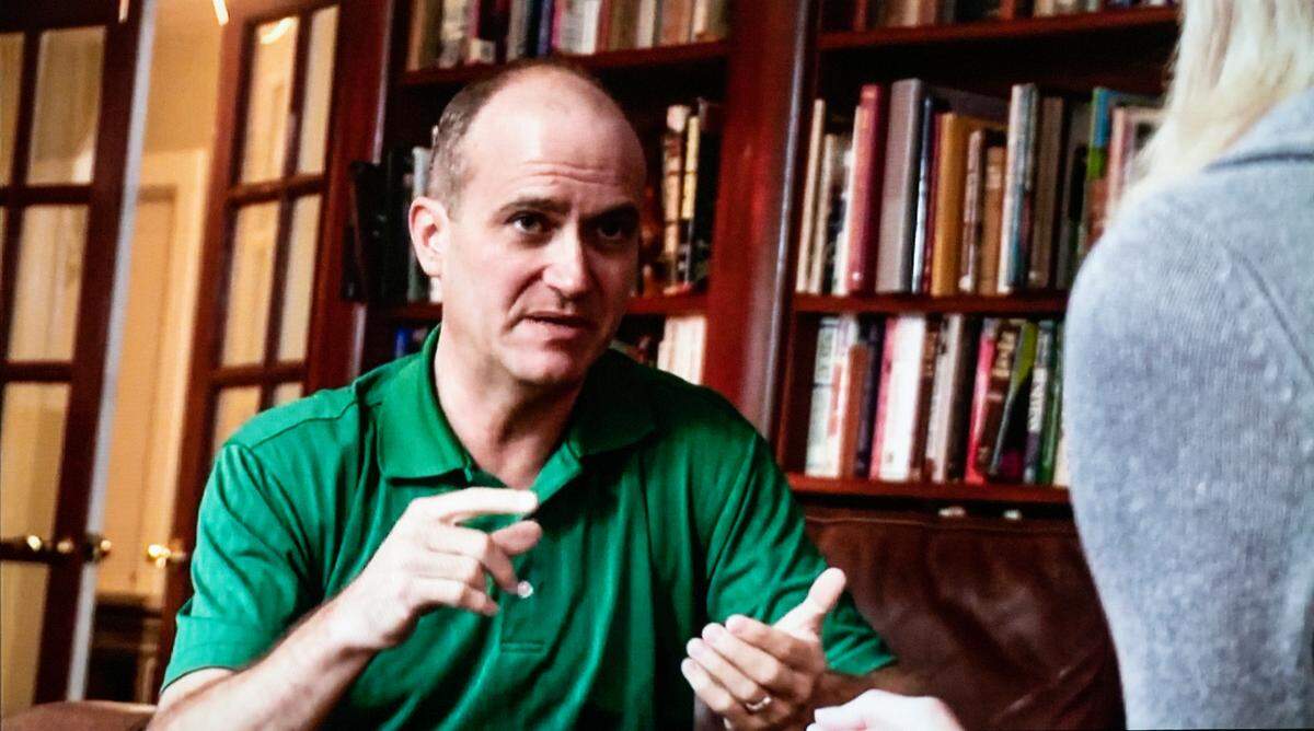 In an image taken from video, California education official Craig Heimbichner speaks about secret societies on an episode of Brad Meltzer’s “Decoded.”