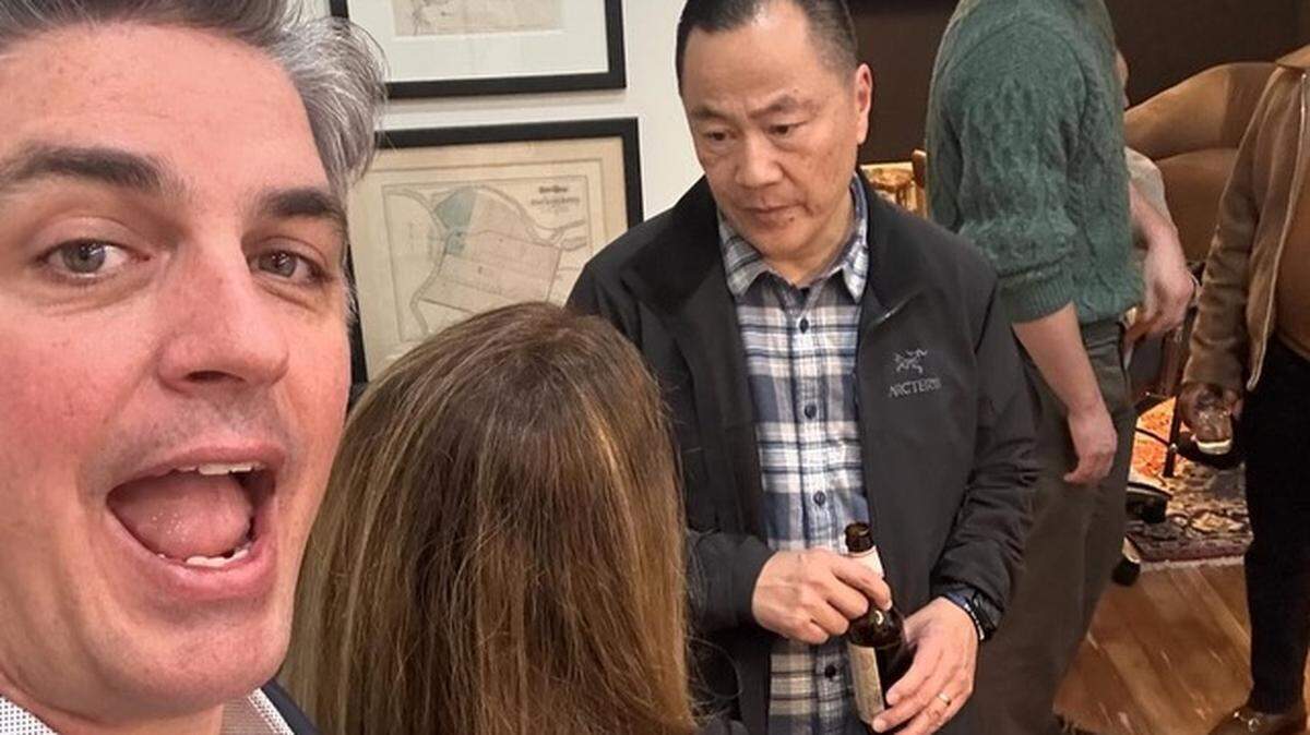 Phil Pluckebaum, foreground, celebrates taking the lead over incumbent Sacramento City Councilmember Katie Valenzuela in the election for Sacramento’s Council District 4, which includes downtown and East Sacramento. City Manager Howard Chan is in the background, speaking to an unidentified person, at a gathering of Pluckebaum supporters on March 5. This photo appeared on Facebook the night of the California primary.