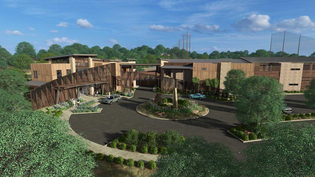 A rendering shows the planned hotel expansion at Red Hawk Resort and Casino near Shingle Springs. The project is part of a broader development by the Shingle Springs Band of Miwok Indians, which includes a 12-hole golf course, a driving range and a planned 5,000-seat arena near the existing resort.