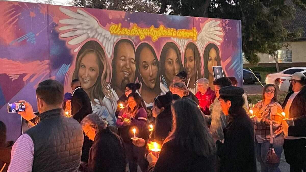 A mural of Sacramento-area victims of homicide adorns a wall of a business along Florin Road in south Sacramento on Sunday, Dec. 11, 2023. Family members of Michelle Benavidez, who was killed at a Sacramento light rail station in 2021, have started a multiplatform initiative that uses art and storytelling to educate the public and honor victims of homicide and violent crimes.