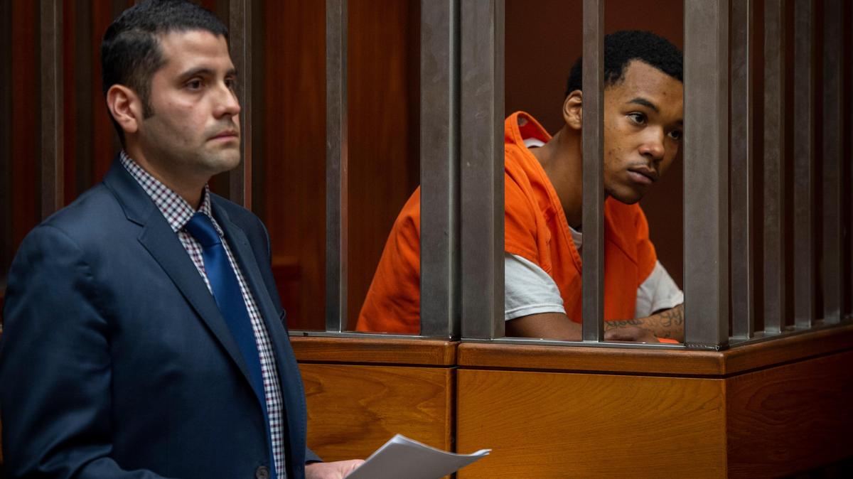 Damion Horton, a 20-year-old Sacramento resident, is arraigned at Sacramento County Superior court, Friday, January 11, 2019, for the alleged killing of girlfriend, Dajha Richards, 19, who suffered a gunshot wound to the upper body on Tuesday.