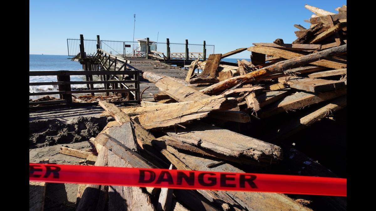 “Recent storms destroyed over half of the pier and severely damaged the remaining structure” at Seacliff State Beach, California State Parks said.
