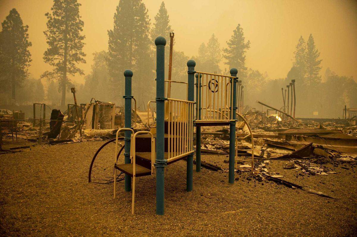 Devastation is seen at Berry Creek Elementary School in Berry Creek on Sept. 9, 2020, after it was destroyed by the Bear Fire. Since last year, a state team helps school officials on a variety of issues including communicating with state and federal agencies during emergencies and connecting them with needed resources.