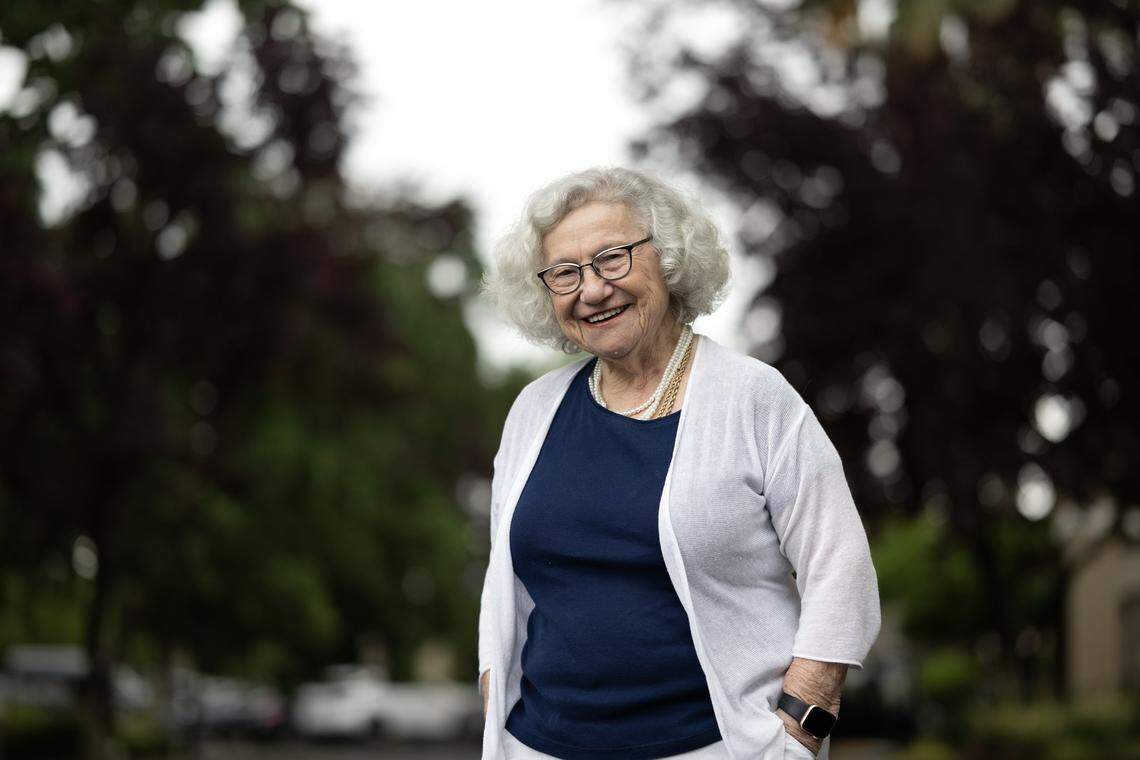 Holocaust survivor Liz Igra at Eskaton Village in Carmichael on Thursday, April 9, 2026, in Sacramento.