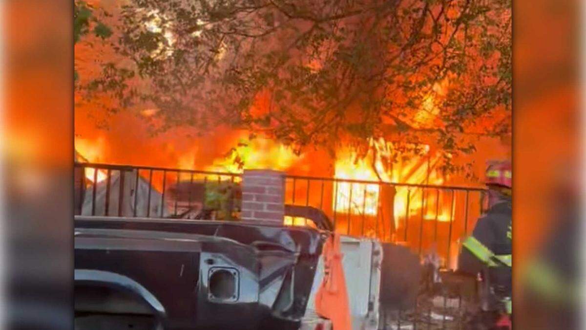 Flames erupt from a home on the 4000 block of 39th Street on Thursday as seen from a video by eyewitness Duane Johnson. The video shows at least one explosion coming from the inferno as Sacramento Fire personnel responded to the early morning blaze. One person was killed, firefighters said.