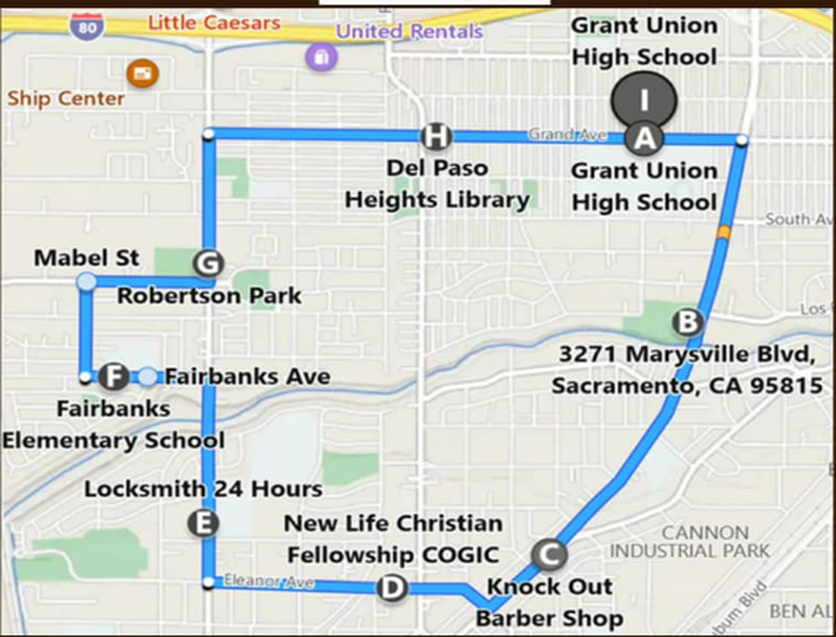North Sacramento Martin Luther King Jr march route