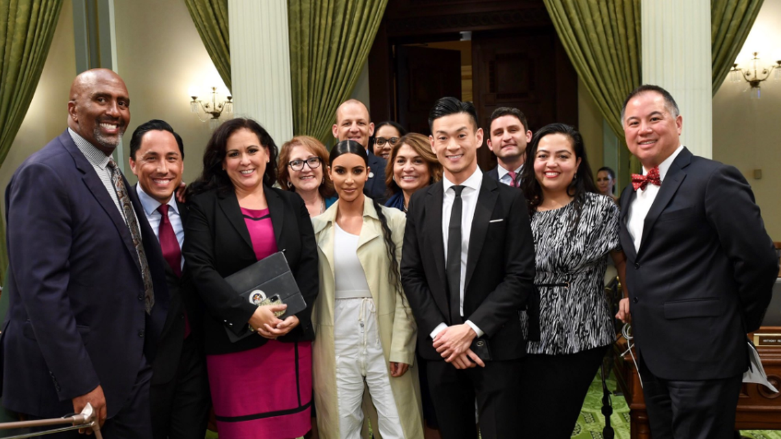 Kim Kardashian caught up with lawmakers at the Capitol on Monday. She discussed ways to improve California’s criminal justice system.