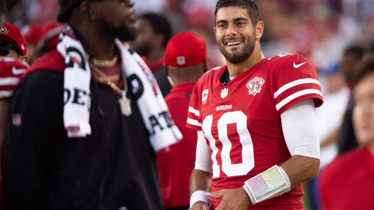 Former San Francisco 49ers quarterback Jimmy Garoppolo agreed to a deal with the Las Vegas Raiders on Monday, March 13, 2023.