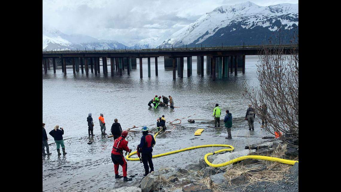 A fisherman was rescued after sinking into thick mud and getting trapped in an Alaska river, rescuers said.