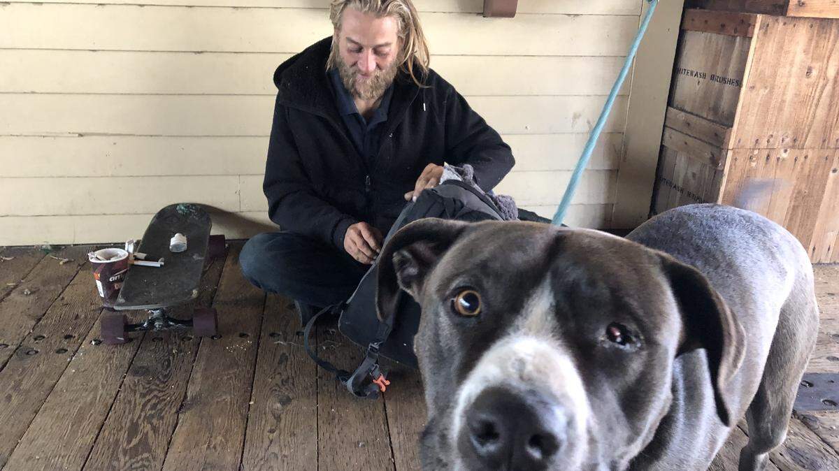 Donald Frueh and his dog, Nemesis, spend much of their time in Sacramento.