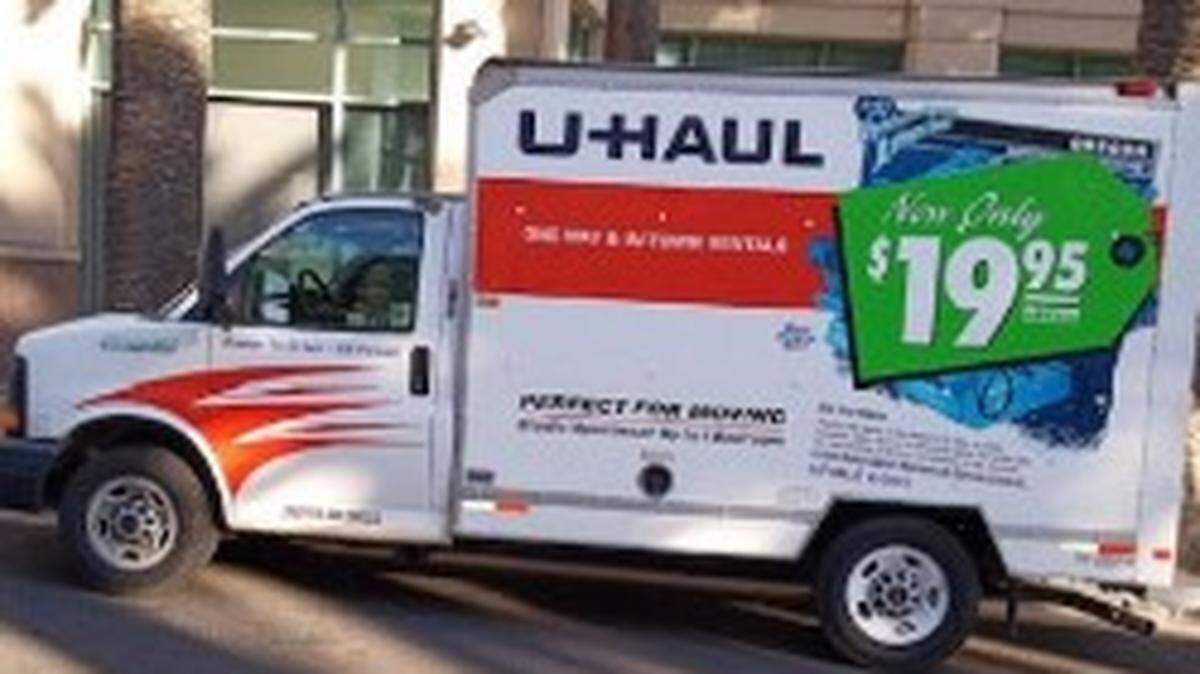 An image of a U-Haul moving truck.