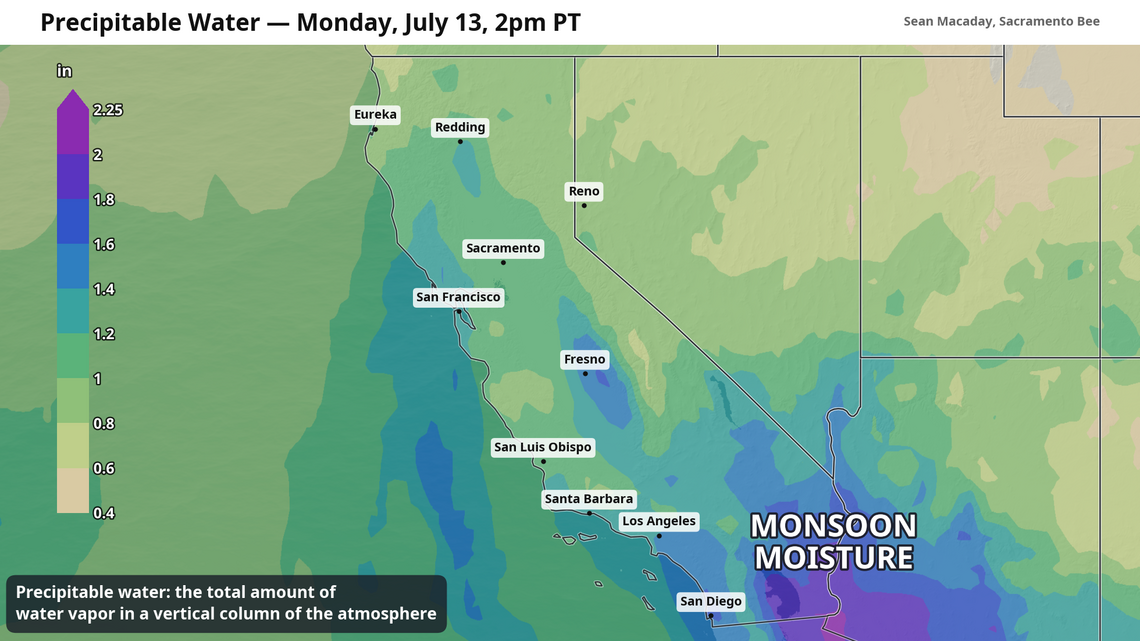 Monsoon moisture to bring weekend clouds to Central Valley before triple-digit heat