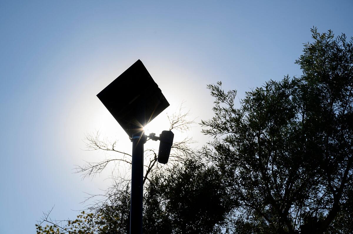The solar powered camera captures the license plates of vehicles entering the Loomis community Sierra de Montserrat on Monday, November 25, 2019 in Rocklin. After two property crimes occurred, the Loomis community Sierra de Montserrat gladly handed police footage of the alleged perpetrators.