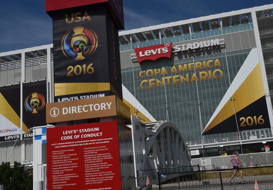 Levi's Stadium, casa de los San Francisco 49ers en Santa Clara, se ve en 2016. La sede albergará seis partidos del World Cup en 2026, con el sorteo que comenzó el viernes por la mañana y que determinará qué equipos vendrán a California.