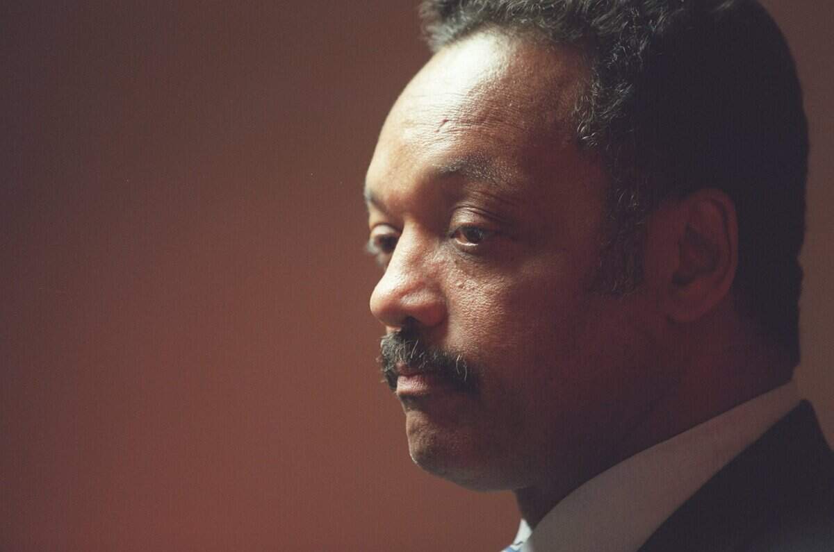 Rev. Jesse Jackson pauses for reflection on Oct. 22, 1997.