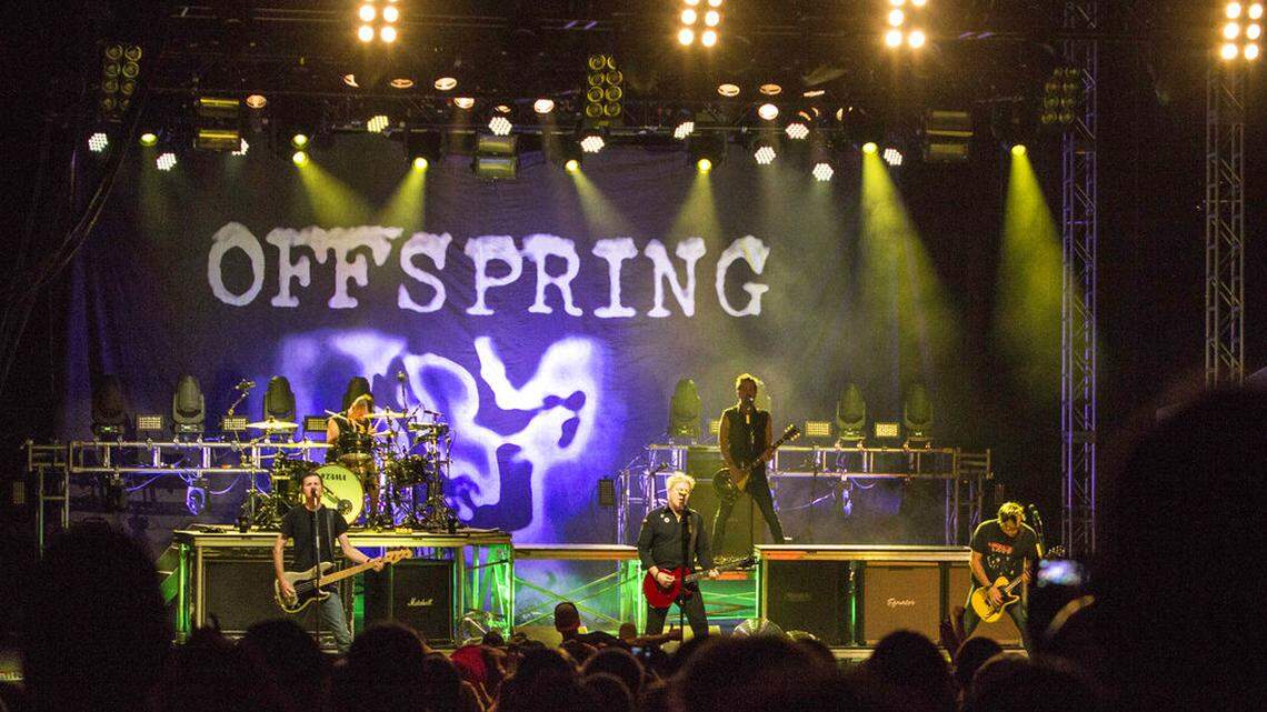 Dexter Holland, Greg K., Noodles and Pete Parada of The Offspring performs during the Summer Nationals Tour at The Masquerade on Wednesday, Aug. 20, 2014, in Atlanta. Parada said Tuesday he is no longer with the band after he refused to get a COVID-19 vaccine.