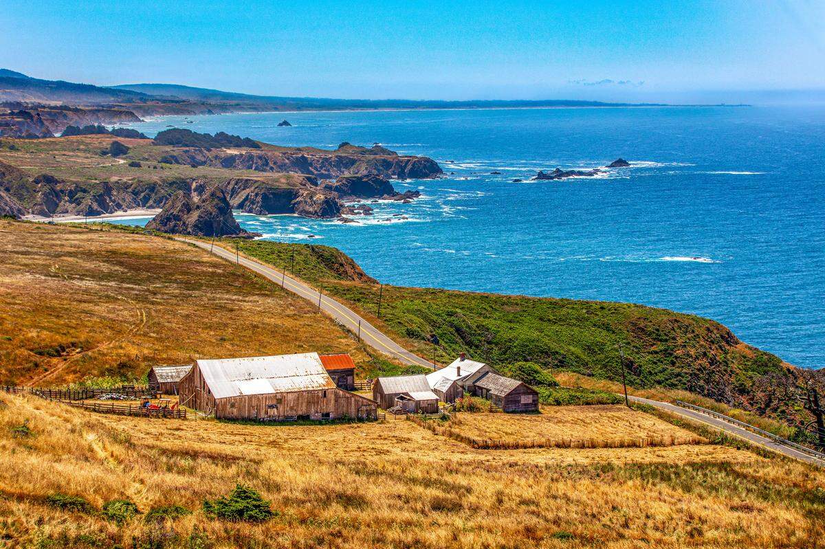 The Kristofferson Ranch spans 557 acres along the Mendocino coastline.