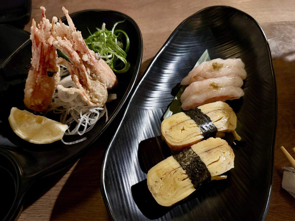 Sushi Q in South Land Park serves ama ebi (sweet shrimp) nigiri alongside the fried heads.