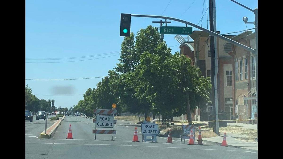 Southbound lanes of Stockton Boulevard near Riza Avenue were closed on Saturday, May 21, 2022, following a crash that killed two people.