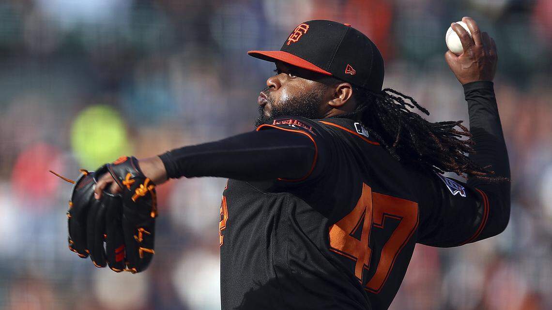Starting pitcher Johnny Cueto is among several Giants players who are expected to be placed on the 40-man roster after San Francisco sent five players to Triple A on Monday. Cueto is on the 60-day disabled list after having season-ending Tommy John surgery in early August.