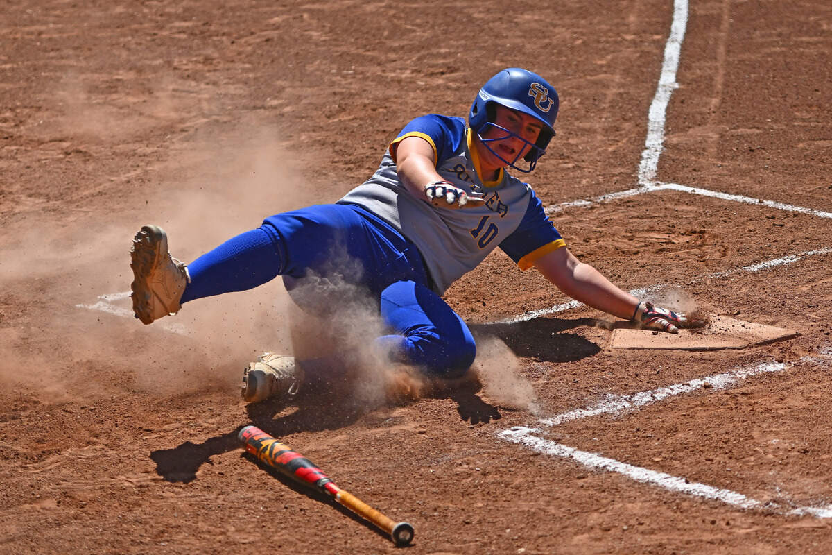 Sutter’s Megan O’Neal (10) scores at home plate against College Park in the second inning of their Northern California Division III softball semifinal game at College Park High School in Pleasant Hill on Thursday, May 30, 2024. Sutter defeated College Park 3-2.