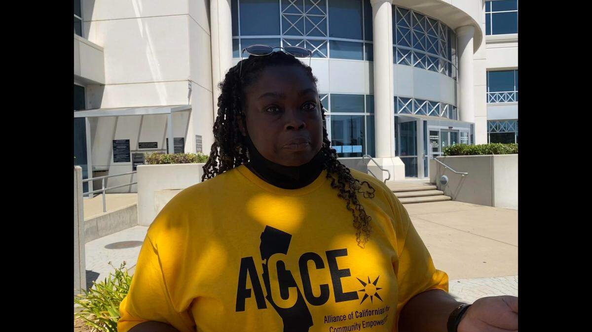 Yanika Gilbert is fighting eviction from her Sacramento rental home. She held a press conference with the group Alliance of Californians for Community Empowerment on Thursday, July 14.