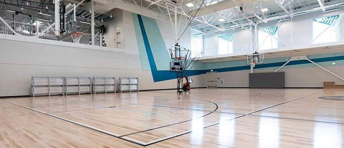 The CORE Recreation Center gymnasium in Elk Grove includes full-size courts for basketball, volleyball and pickleball. The facility also features boutique studios, an indoor track and outdoor fitness zones. The center will hold a grand opening on July 26.