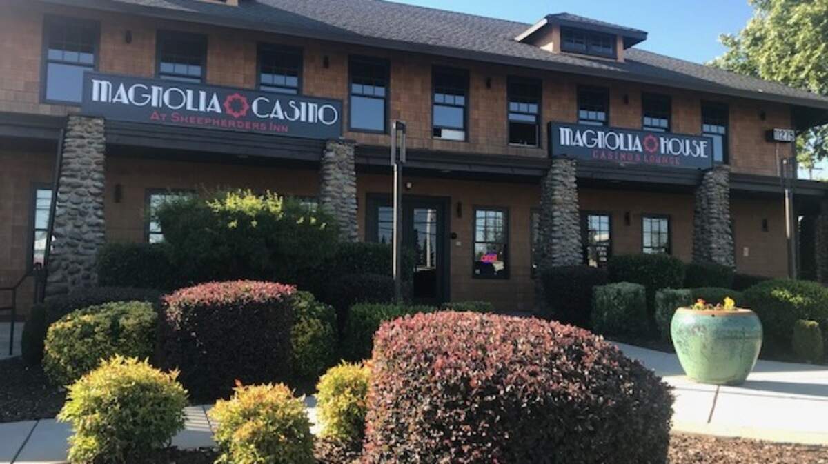 Magnolia House's 8,500 square feet are split roughly evenly between the card room and restaurant.