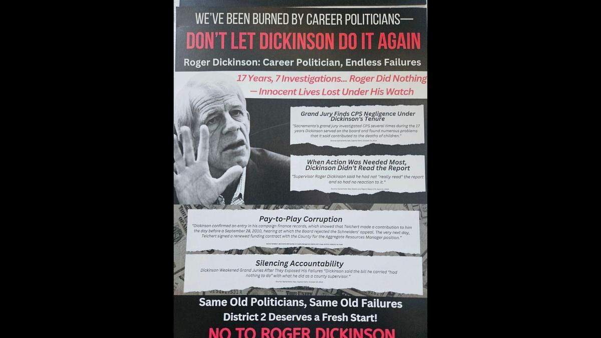 A mailer from Stephen Walton’s campaign for City Council accuses his opponent Roger Dickinson of “pay-to-play” politics.