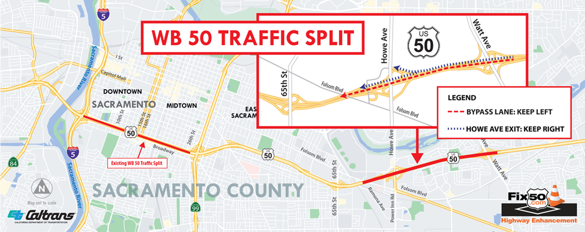 Highway 50 undergoes lane, ramp and street closures in Sacramento County while construction crews work to complete the fix50 project.