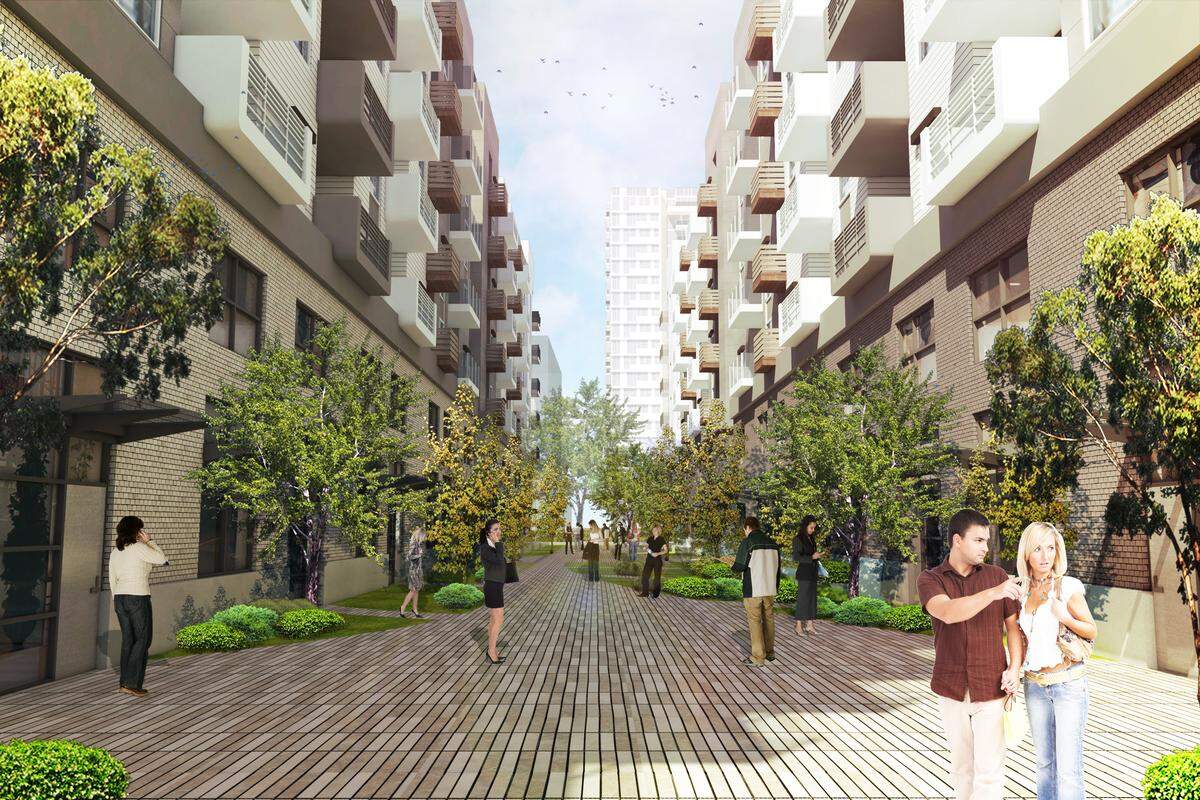 A rendering shows a major downtown apartment project now under construction at the Sacramento Commons site at 7th and N streets.