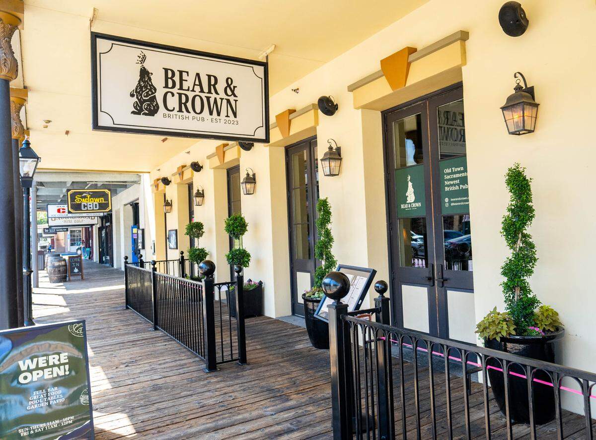 Bear & Crown British Pub is located on 2nd Street in Old Sacramento, Thursday, Aug. 24, 2023.