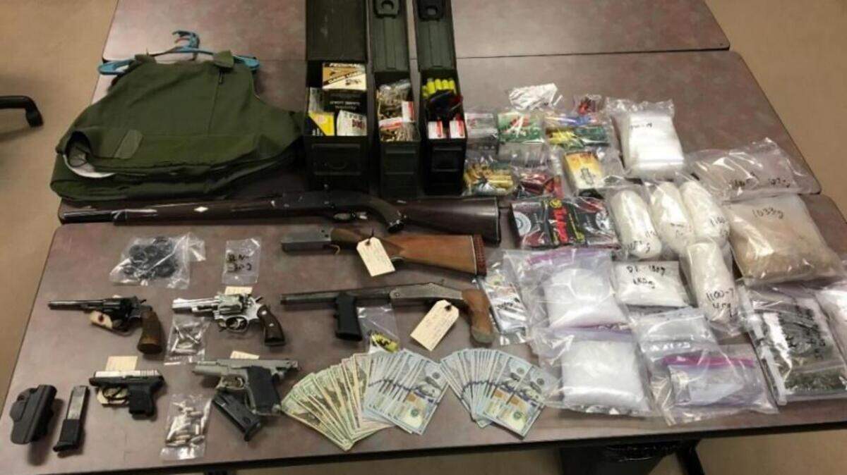 In total, Sacramento County probation officers seized more than six pounds of methamphetamine and four pounds of heroin — worth an estimated $250,000 — and seven guns during a series of searches Thursday.