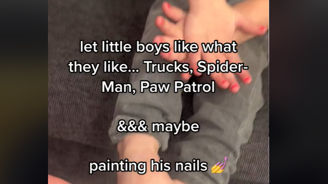 A dad takes his son to a nail salon after a California preschool teacher told the boy that’s “only for girls.”