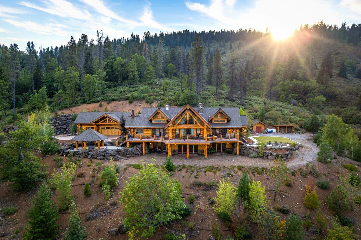 The 7,600-square-foot home sits on 55 acres at 4,000-foot elevation.