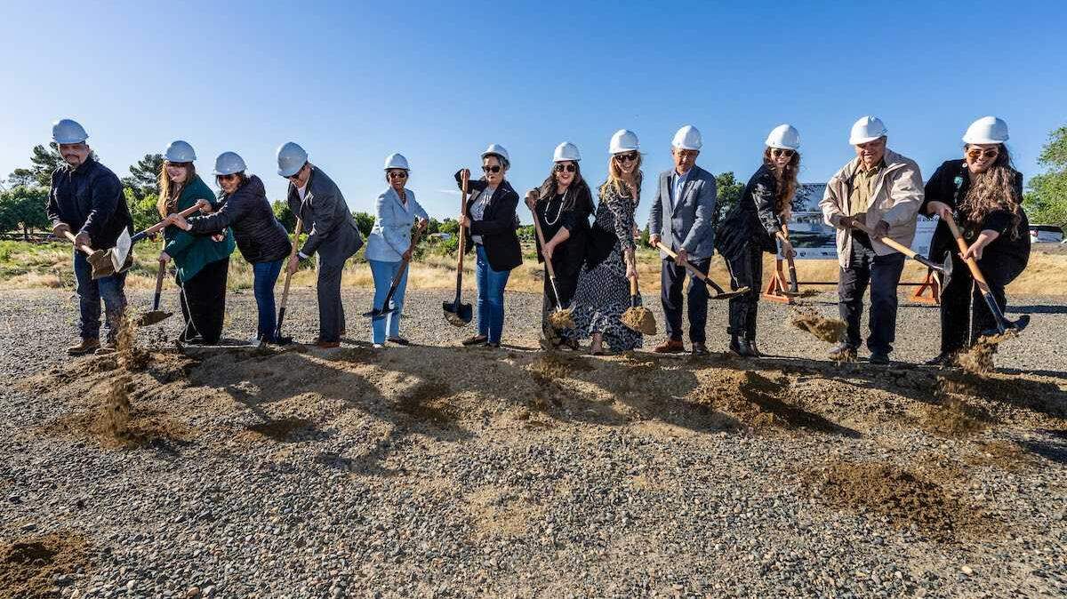 Local tribal leaders breaking ground on the new California Indian Heritage Center in West Sacramento. The center will provide educational material on California tribes, as well as a place of belonging for Native people in the area.