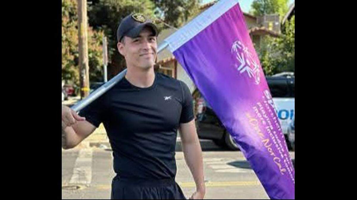 Marysville Police Department Officer Osmar Rodarte, seen in an undated photo holding a Special Olympics Northern California flag, died in a shooting Wednesday morning, March 26, 2025, in Olivehurst, while serving a search warrant.