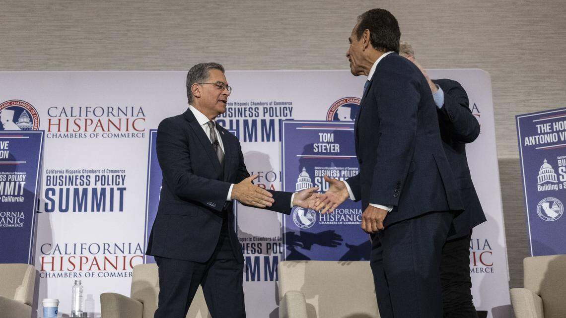 With Swalwell out, Villaraigosa and Becerra trade blows in fractured governor’s race