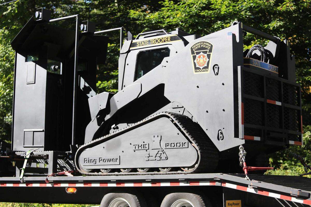 The Rook, a armored critical incident vehicle, is seen in use by the Pennsylvania State Police in Canadensis, Pa., in 2014. On Tuesday, the Sacramento City Council voted to authorize the purchase of a similar vehicle by the Police Department using federal grant funds.