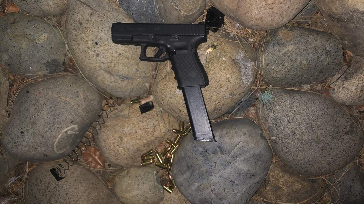 Deputies said they recovered a pistol with an extended magazine from the suspect’s vehicle as part of an investigation into an Arden Arcade robbery on Friday, Jan. 28, 2022.
