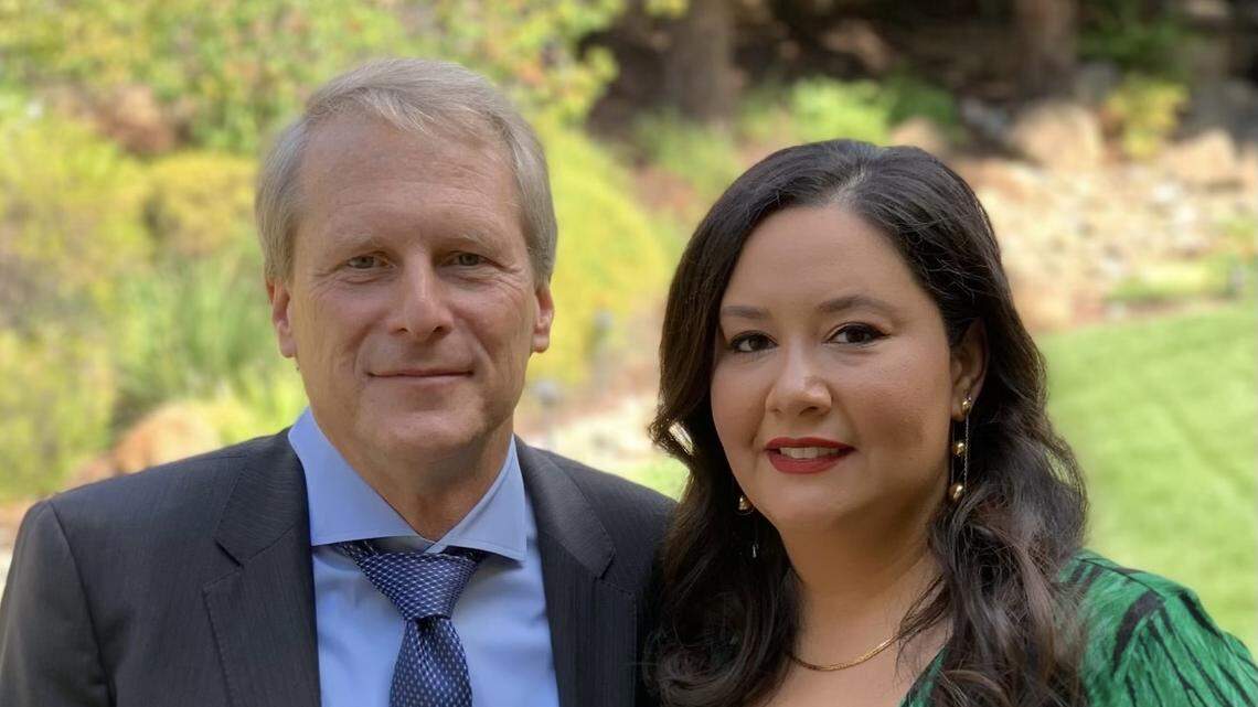 Patrick S. Mulderrig, shown with his wife, Miranda Flores, was killed in a motorcycle collision that involved Sacramento Kings minority owner Phil Oates.